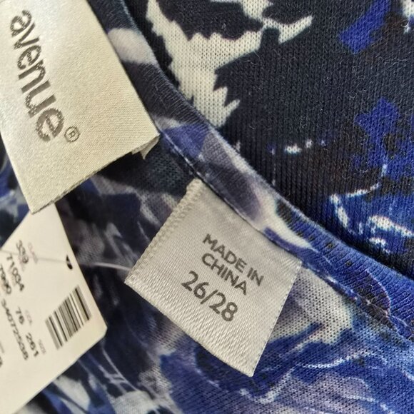 Womens Blue & White Abstract Print Blouse Gorgeous 3/4 Sleeve Size 26/28 JJ4069 - Picture 9 of 11